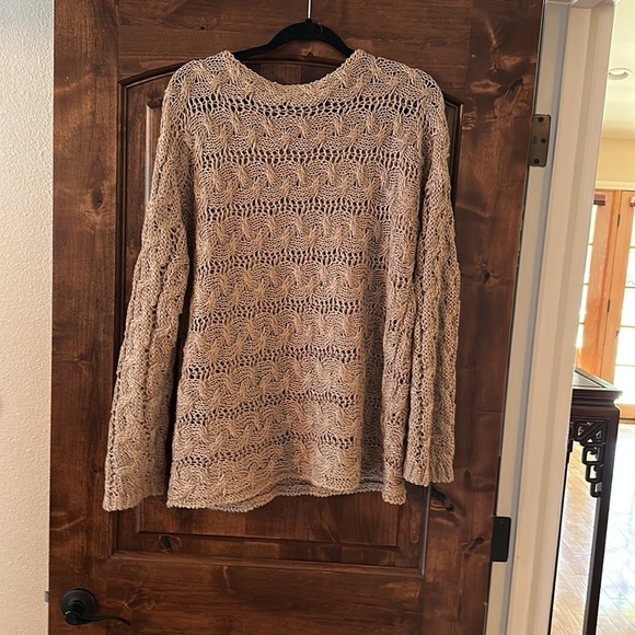 Joseph Abboud taupe linen sweater. EUC L - Picture 10 of 11